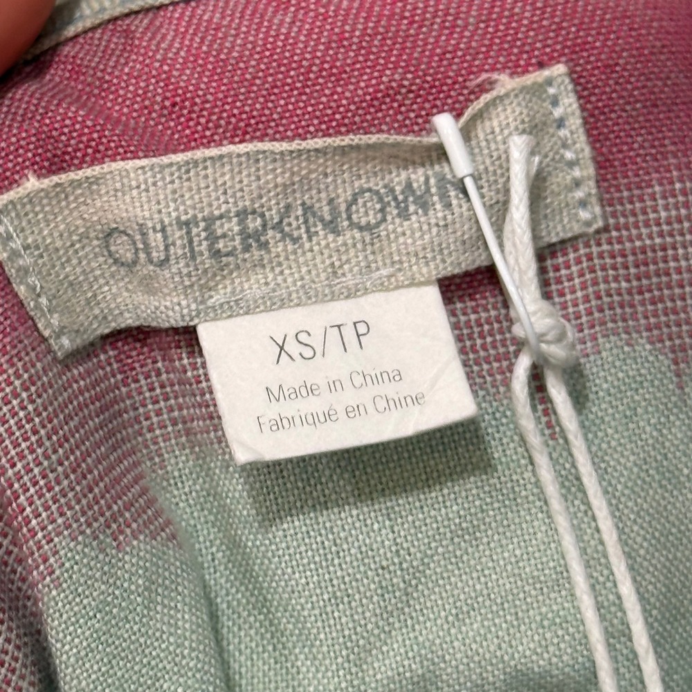 Outerknown Cielo Babydoll Dress Organic Adriatic Striped Tie Dye Tiered NWT L - Picture 9 of 15